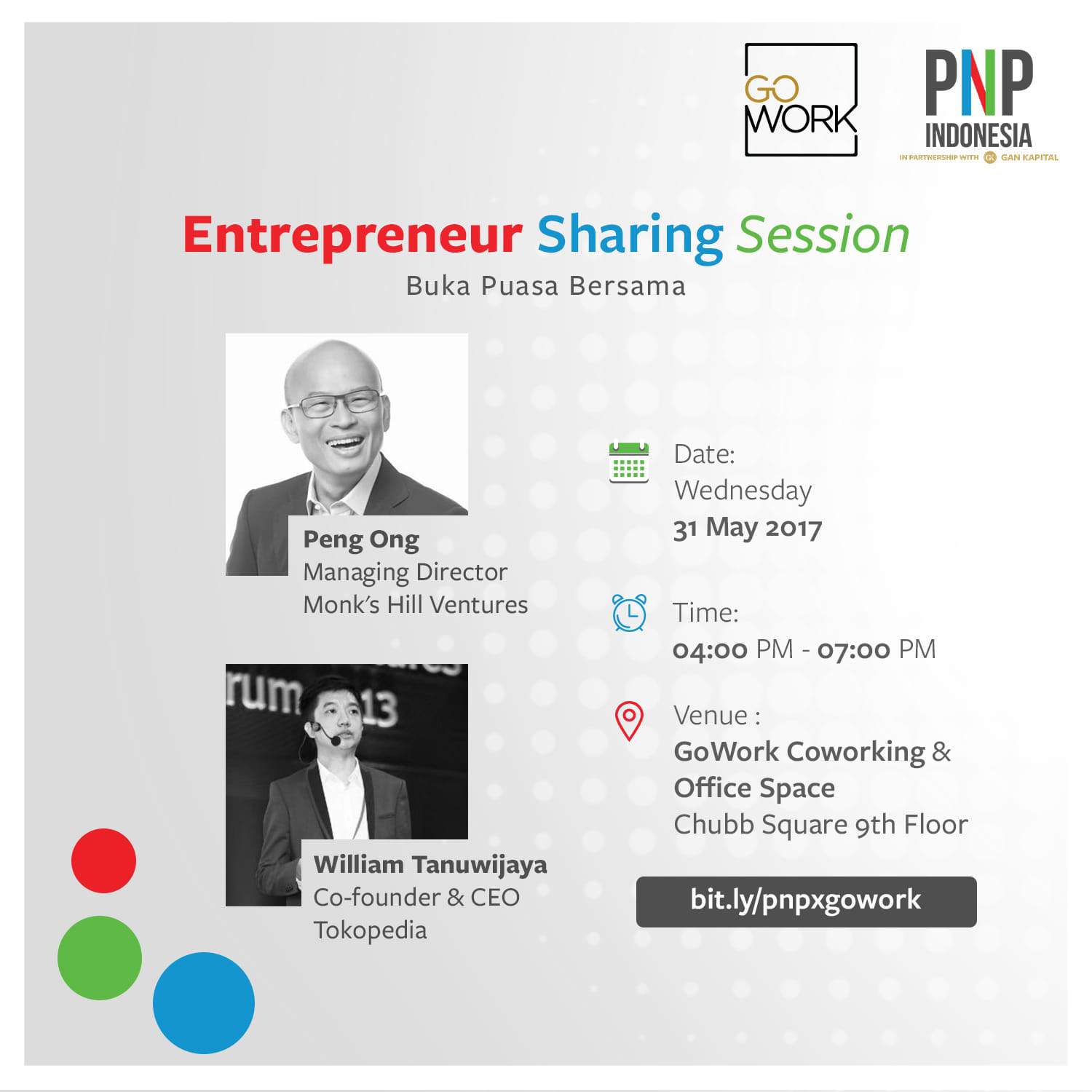 PNP X GoWork Entrepreneur Sharing Session  (31 May 2017)