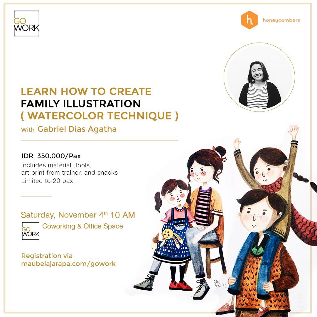 Learn How To Create Family Illustration (Watercolor Technique) With Gabriel Dias Agatha (4 November 2017)