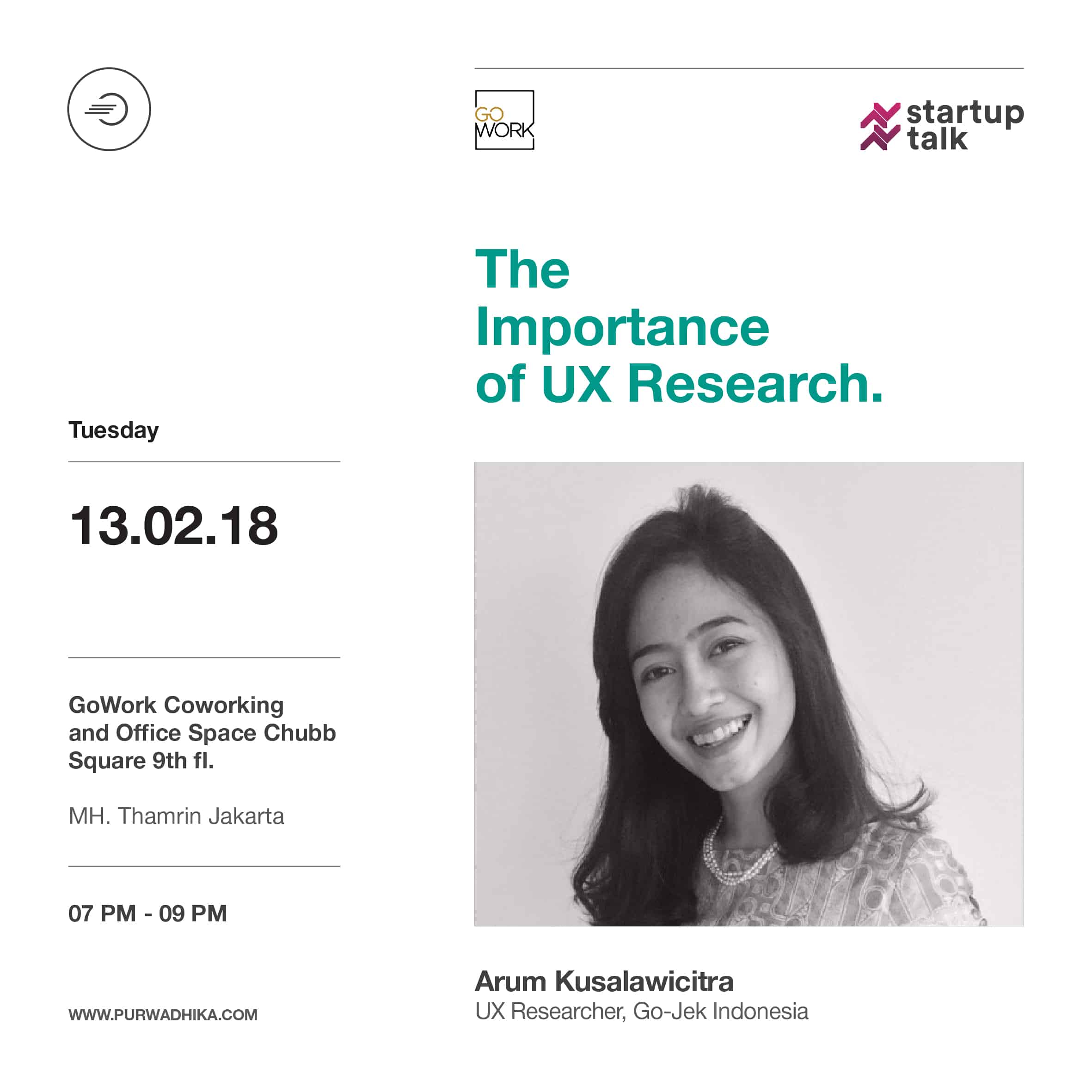 GoWork x Purwadhika: Startup Talk – The Importance of UX Research ( 13 Feb 2018)
