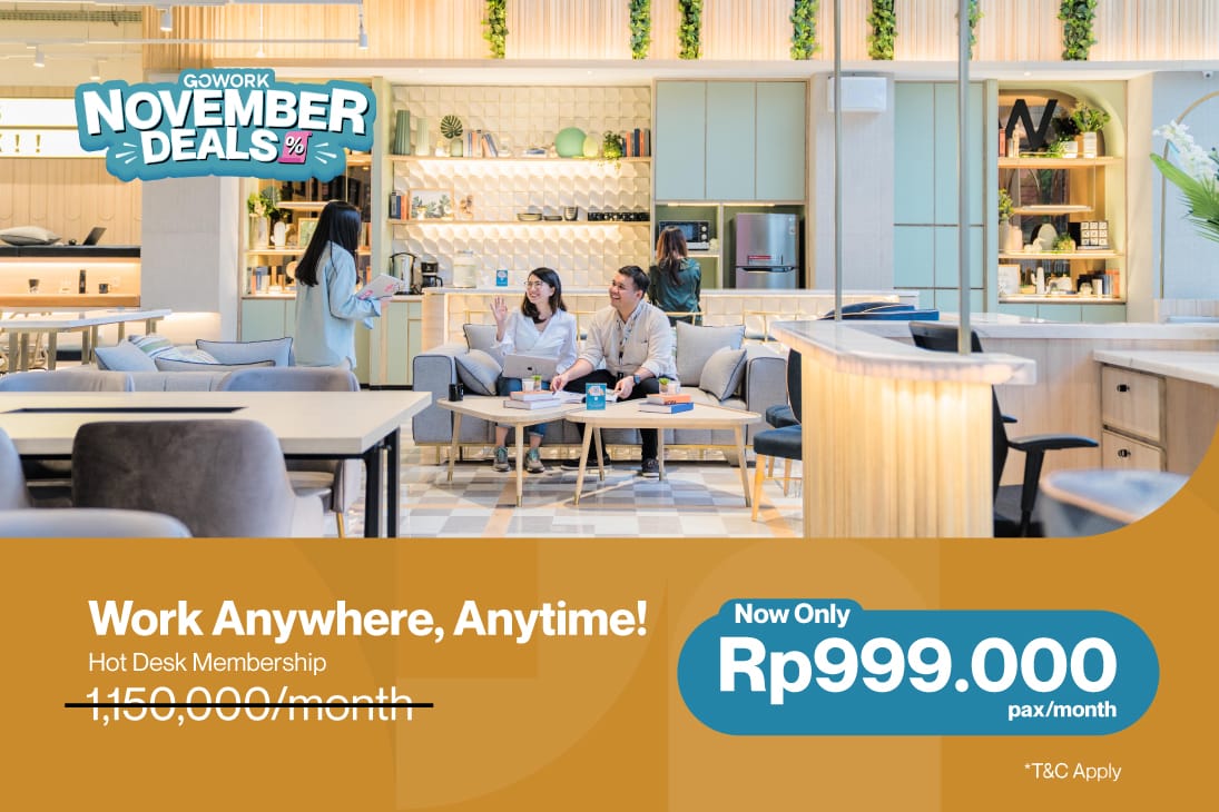 Coworking space promo - Hot Desk Membership only Rp 999,000/month!